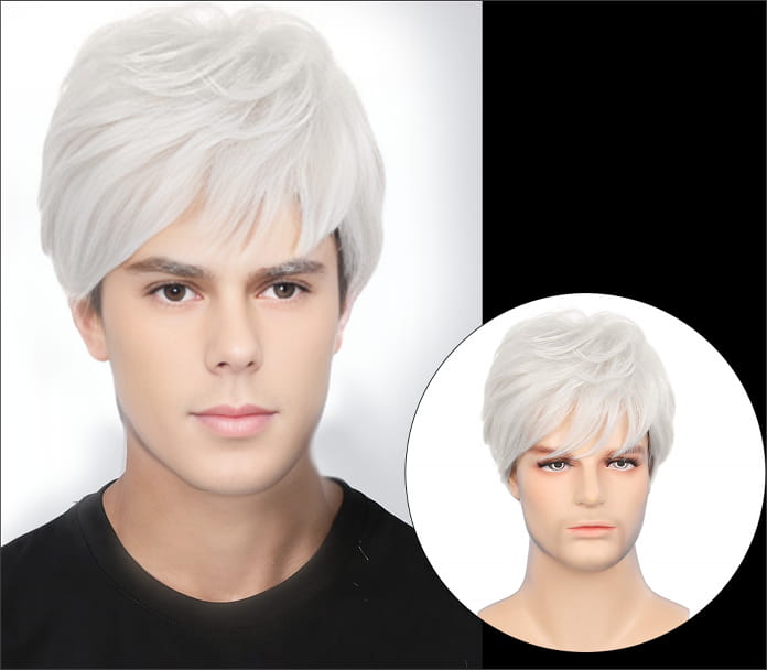 Business Natural And Realistic Full Wig For Medium-elderly Men