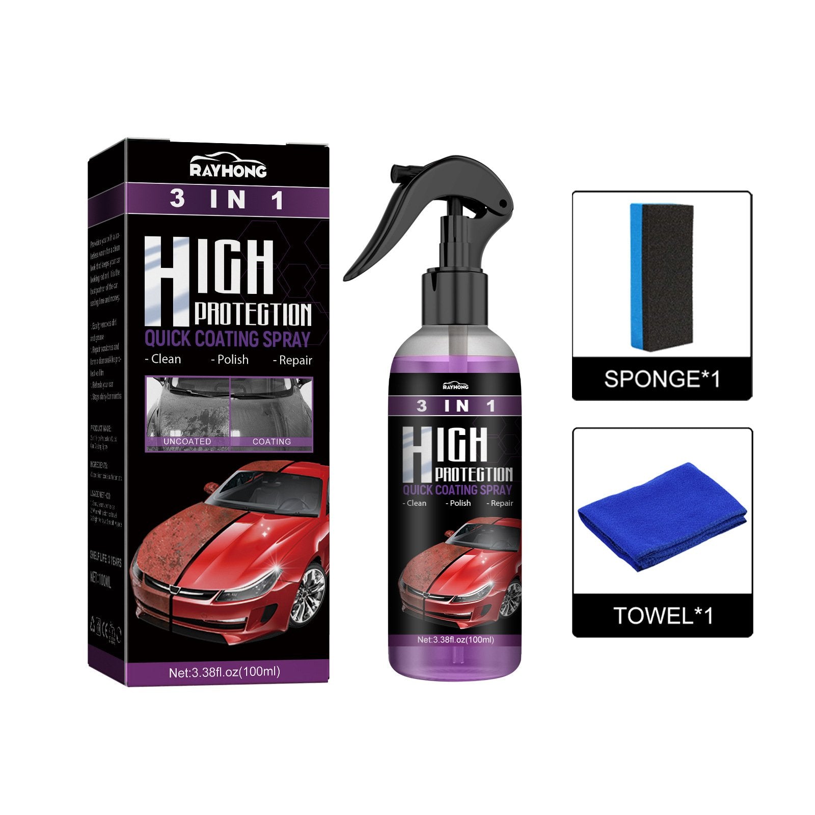 Hot Promotion - 49% OFF - 3 in 1 High Protection Car Coating Spray