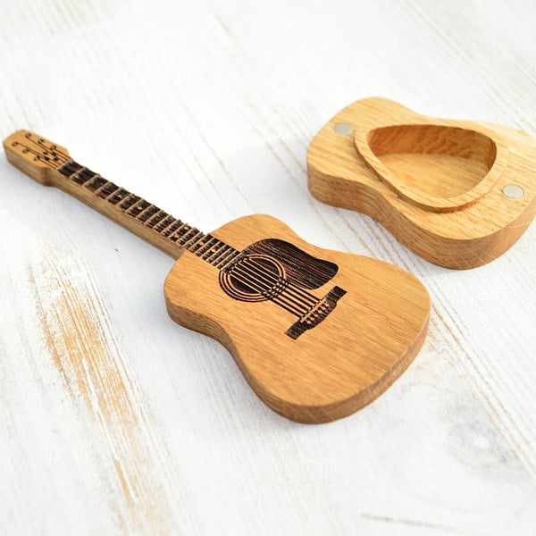 LAST DAY 49% OFF - Wooden Acoustic Guitar Pick Box