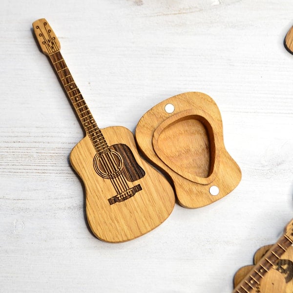 LAST DAY 49% OFF - Wooden Acoustic Guitar Pick Box