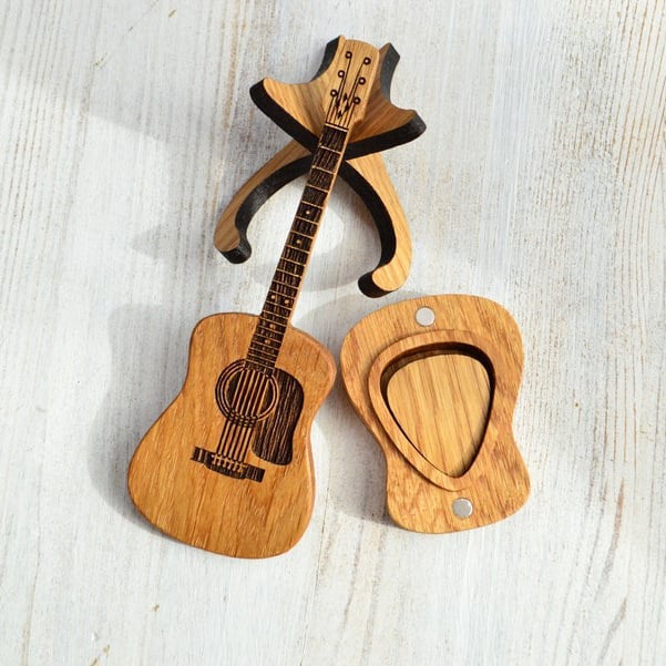 LAST DAY 49% OFF - Wooden Acoustic Guitar Pick Box