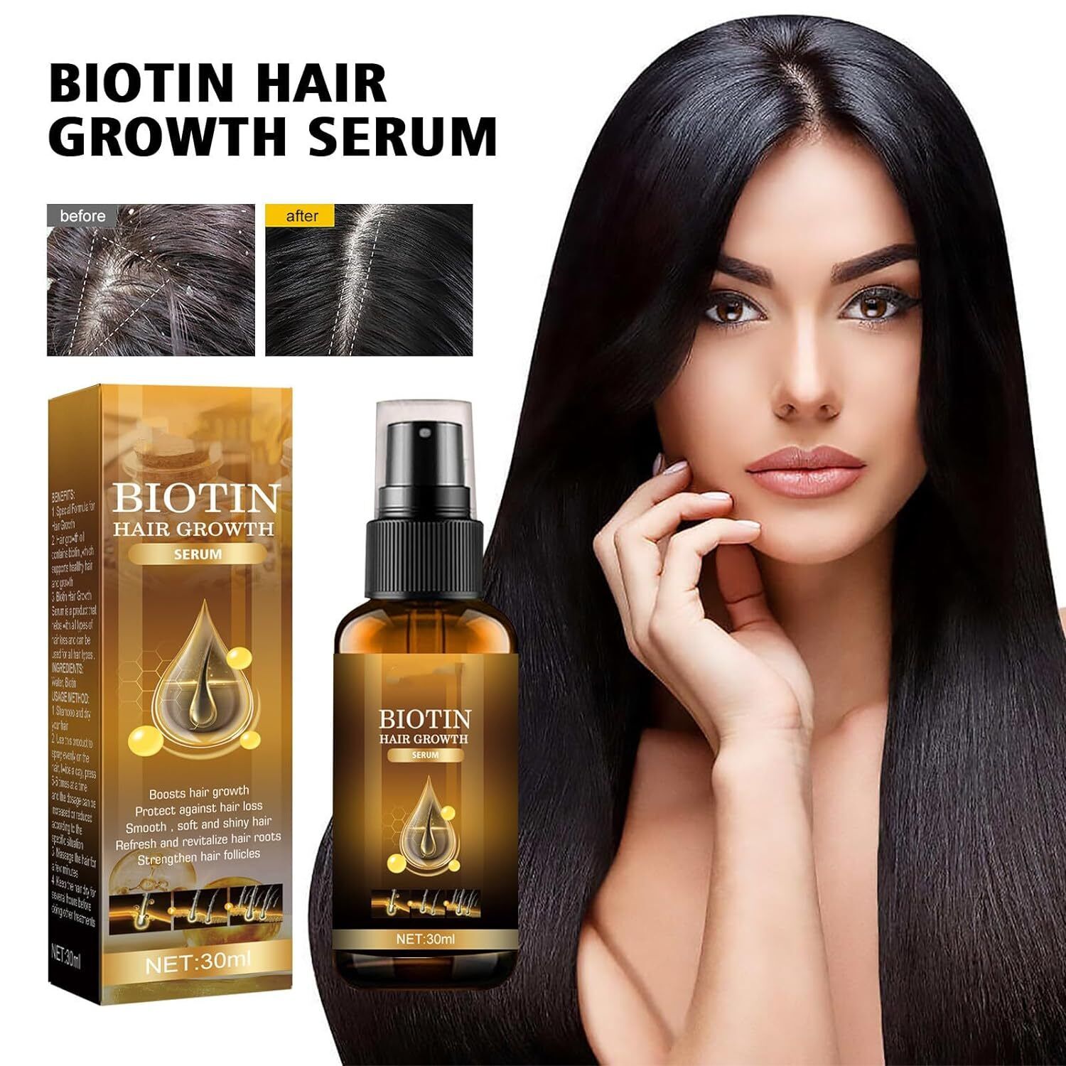 (LAST DAY SALE-80% OFF) Moonbiffy - Biotin Premium Hair Growth Serum