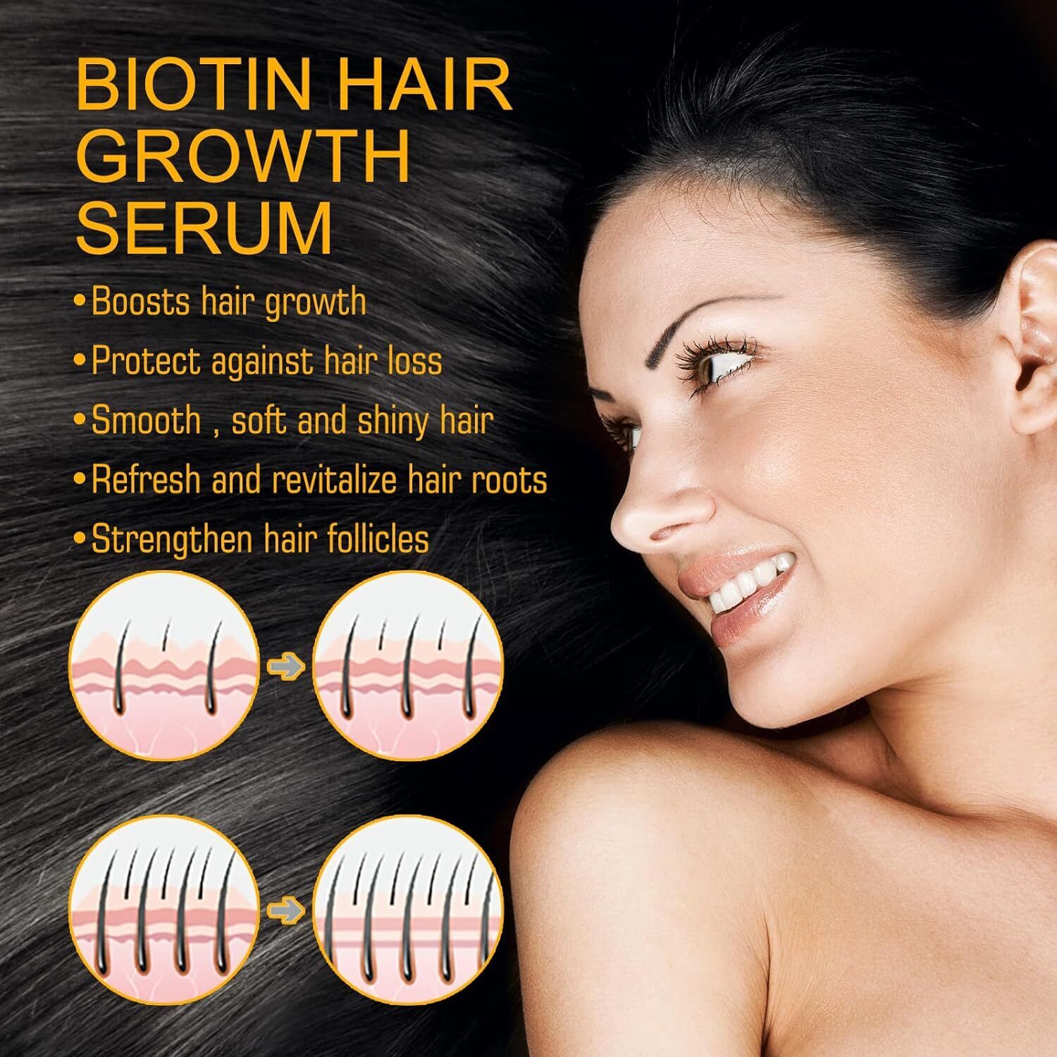 (LAST DAY SALE-80% OFF) Moonbiffy - Biotin Premium Hair Growth Serum