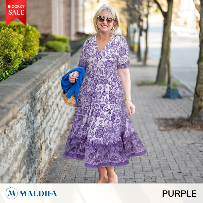 Maldila - Last day 80% OFF - V-neck Bohemian Dress