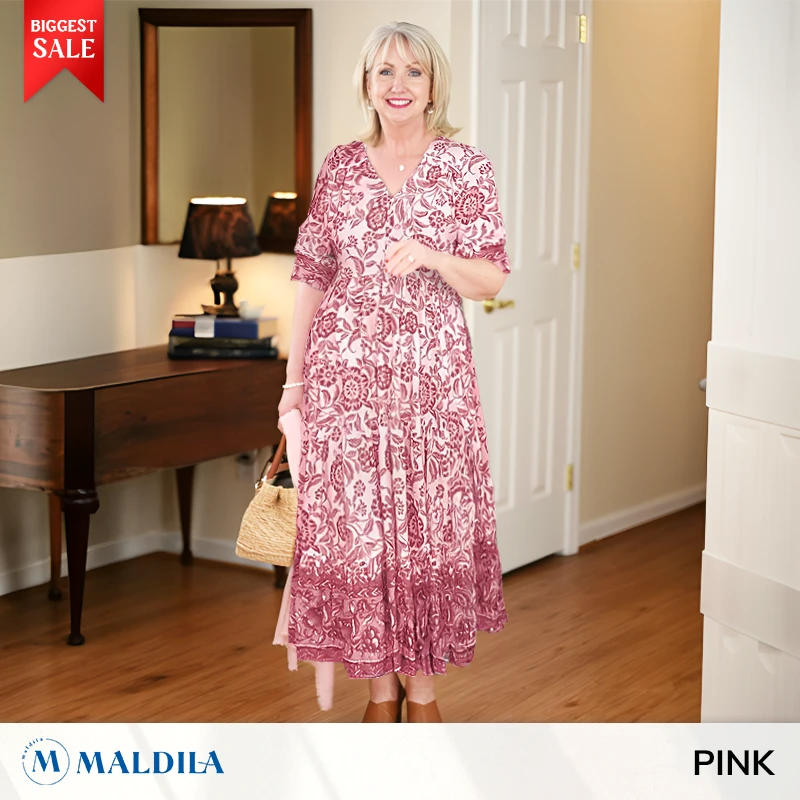 Maldila - Last day 80% OFF - V-neck Bohemian Dress