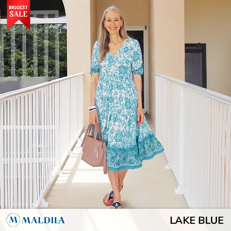 Maldila - Last day 80% OFF - V-neck Bohemian Dress