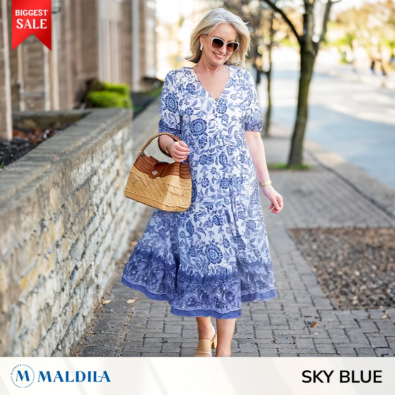 Maldila - Last day 80% OFF - V-neck Bohemian Dress