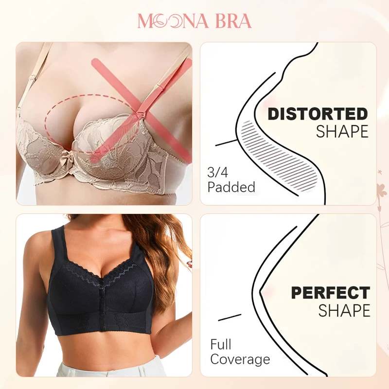 Moona Bra - Last Day 80% Off - Front Closure Breathable Bra for Seniors