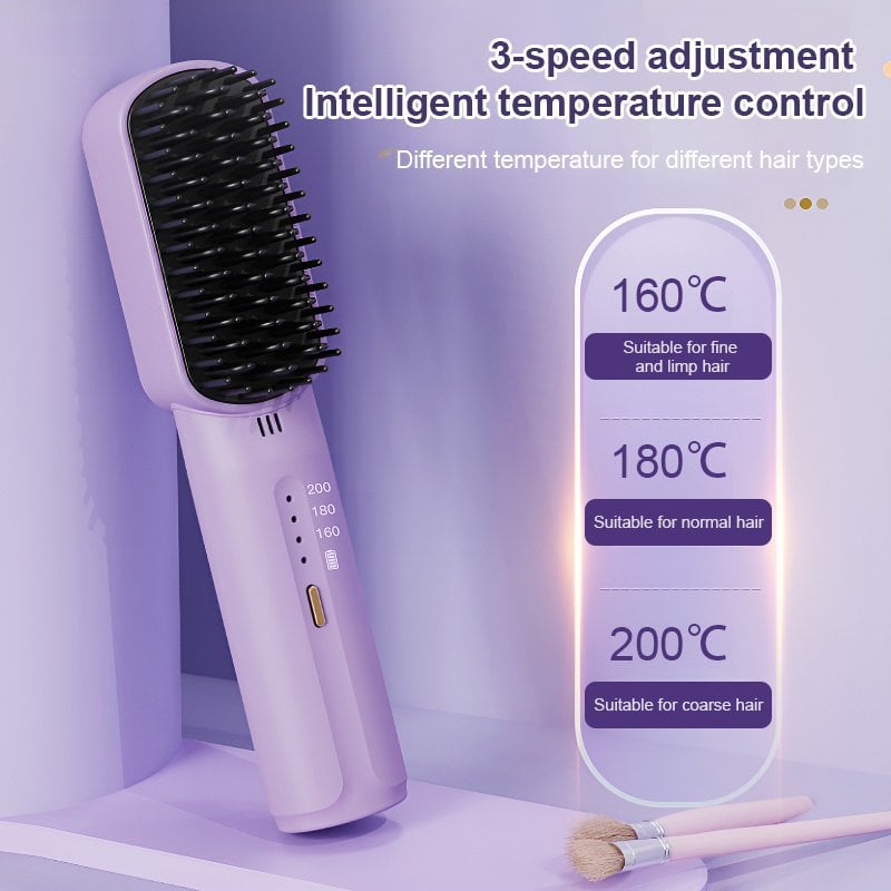 (Negative ions do not hurt hair) Portable cordless mini hair straightening comb