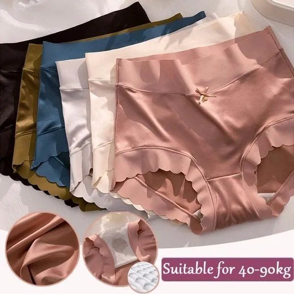 PAY1 GET 3(3PACKS) PREMIUM SATIN ANTIBACTERIAL ICE SILK MOISTURE-ABSORBING PANTIES