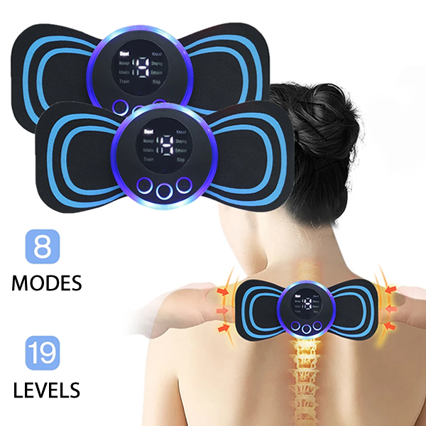 Portable Massager with 8 Modes and LCD Screen - Mini Muscle Stimulator for Pain Relief