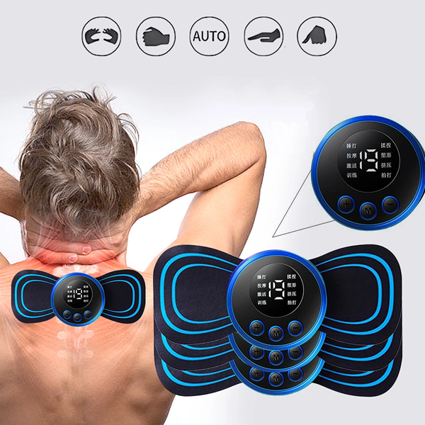 Portable Massager with 8 Modes and LCD Screen - Mini Muscle Stimulator for Pain Relief