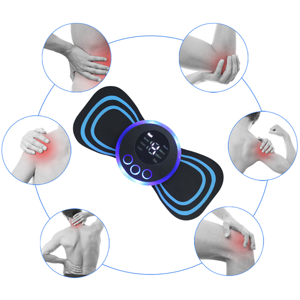 Portable Massager with 8 Modes and LCD Screen - Mini Muscle Stimulator for Pain Relief