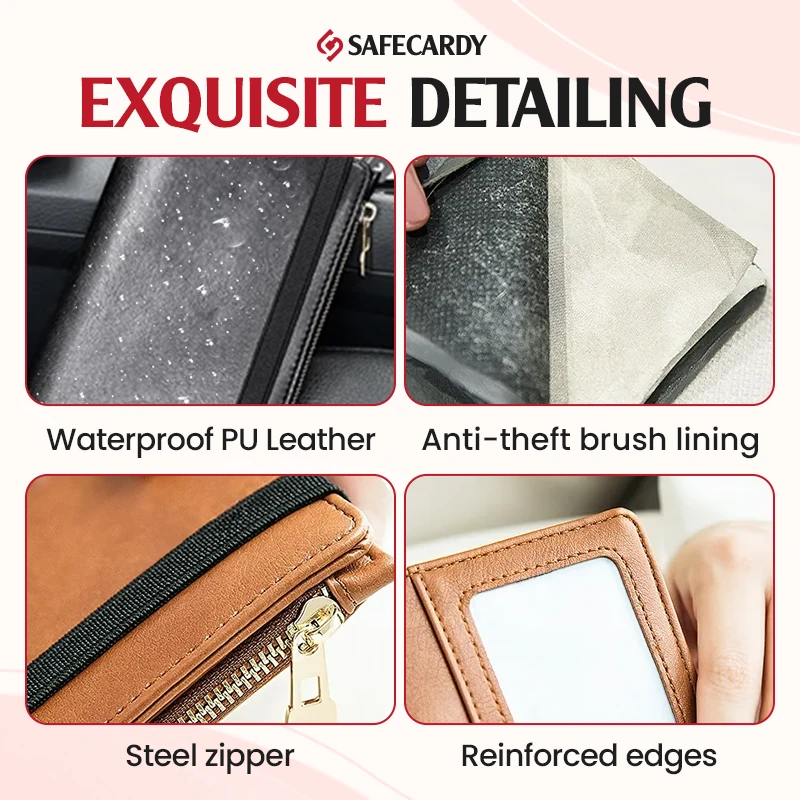 SafeCardy - Functional RFID Blocking Leather Card Wallet