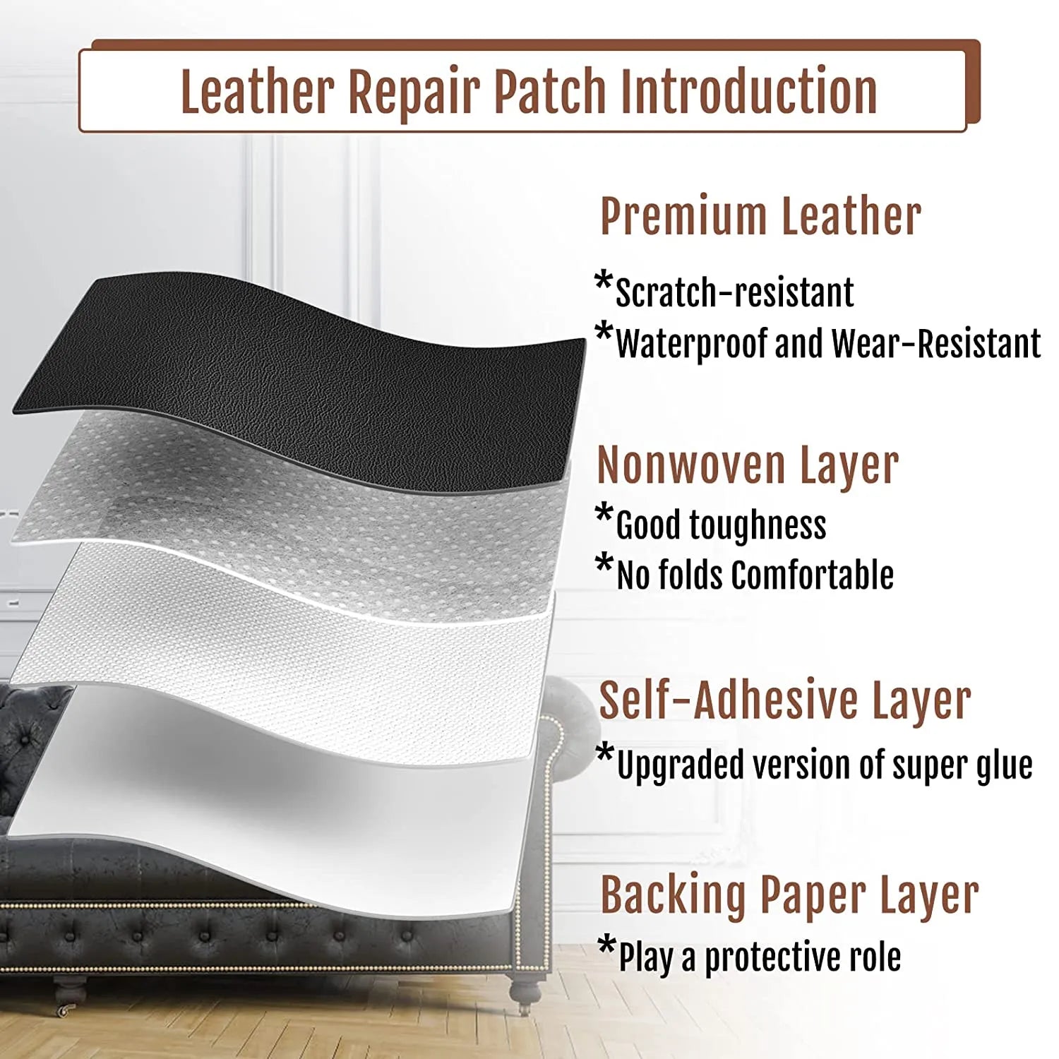 SELF-ADHESIVE LEATHER PATCH  (19.7x54 inch)