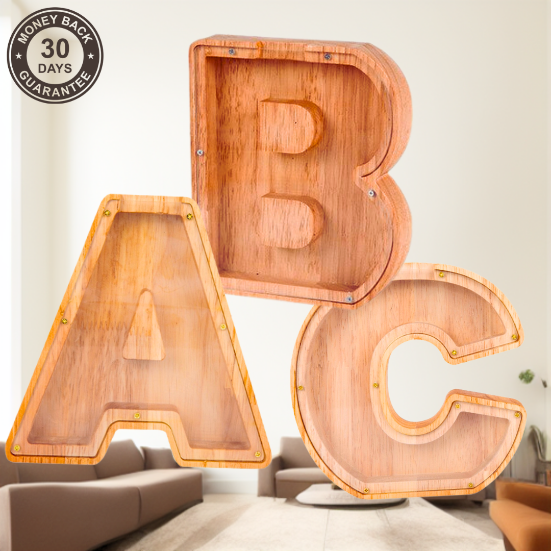 Wooden Letter Piggy Bank