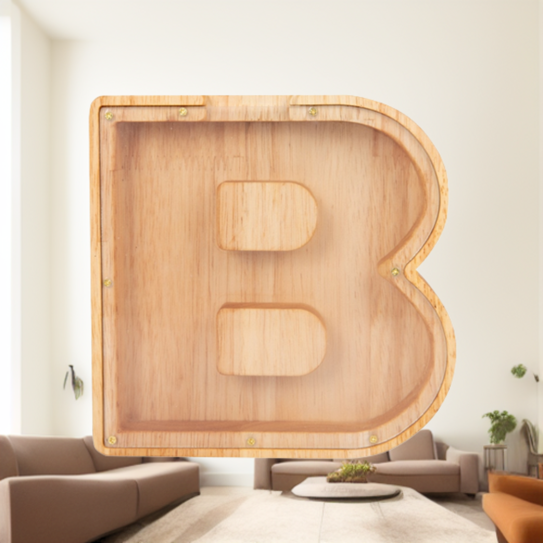 Wooden Letter Piggy Bank