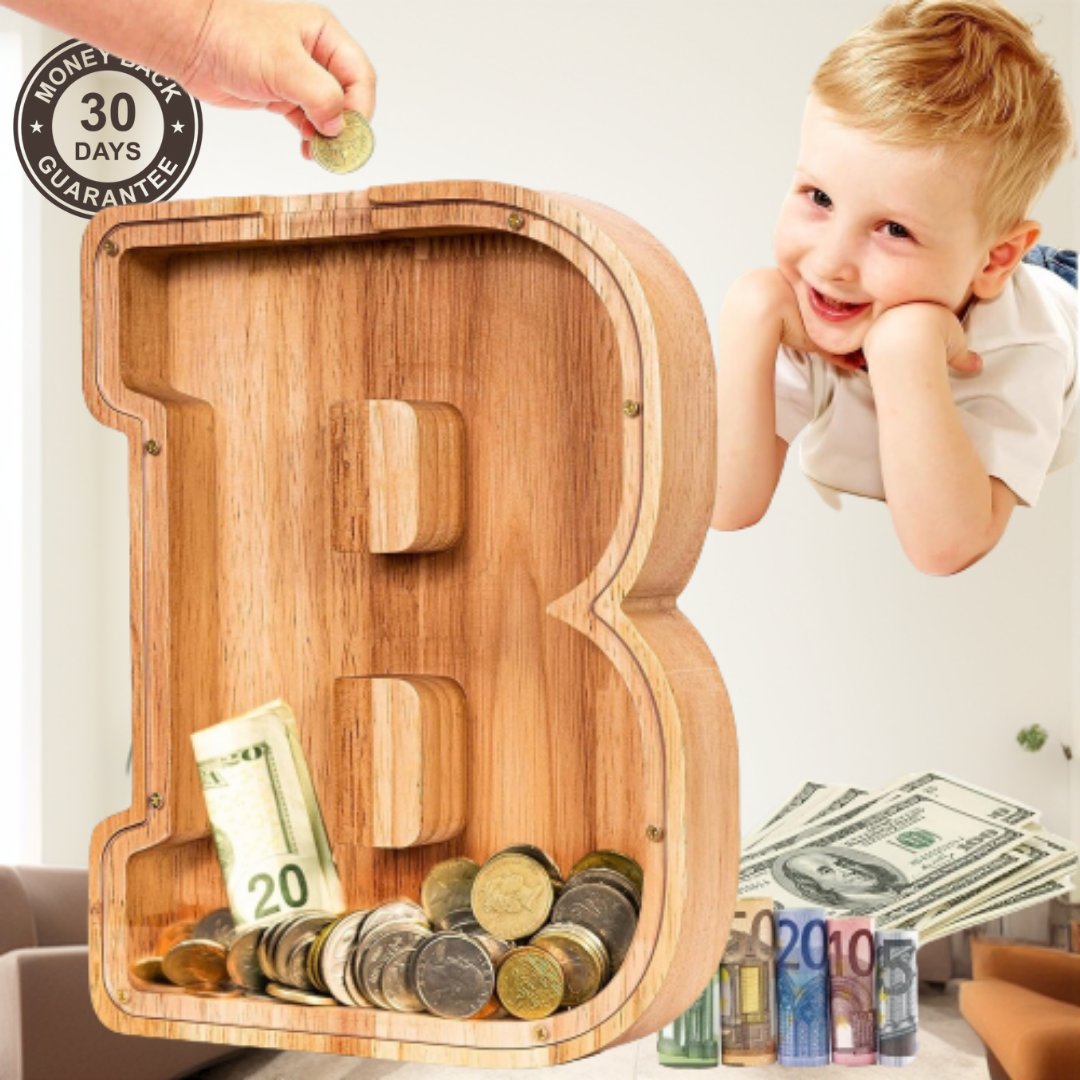 Wooden Letter Piggy Bank