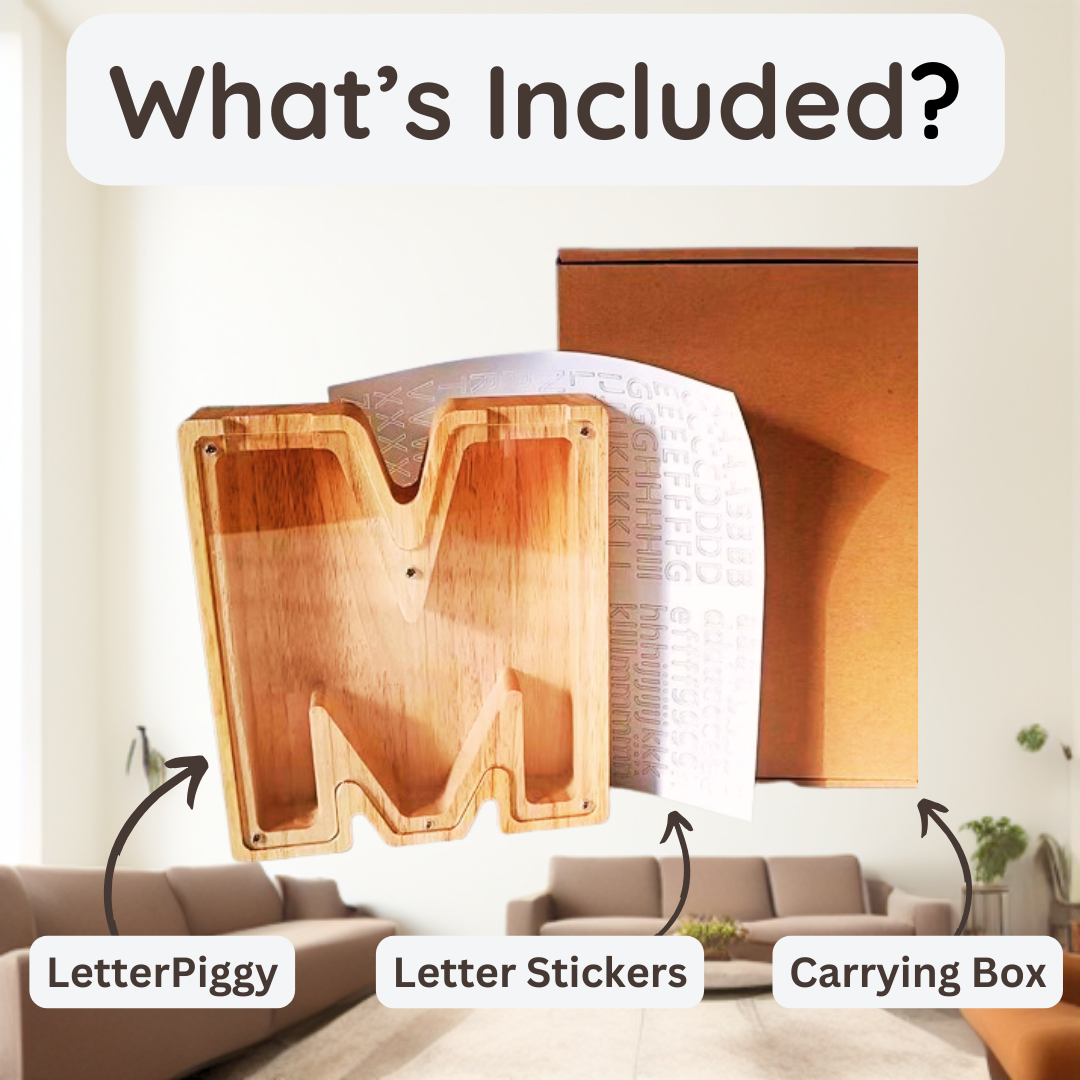 Wooden Letter Piggy Bank