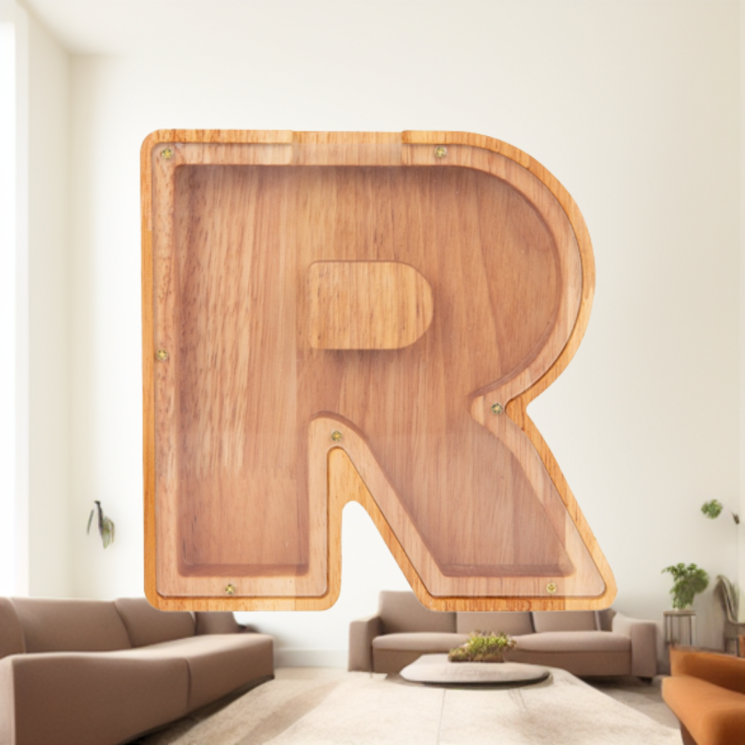 Wooden Letter Piggy Bank