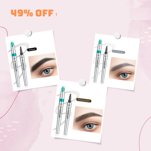 3D Waterproof Microblading Eyebrow Pen 4 Fork Tip Tattoo Pencil