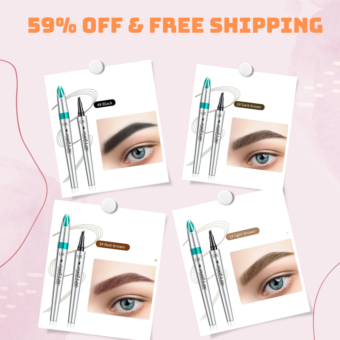 3D Waterproof Microblading Eyebrow Pen 4 Fork Tip Tattoo Pencil