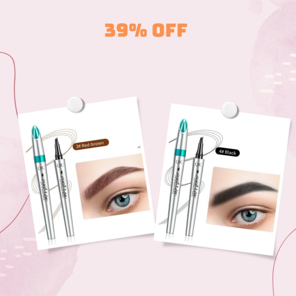 3D Waterproof Microblading Eyebrow Pen 4 Fork Tip Tattoo Pencil