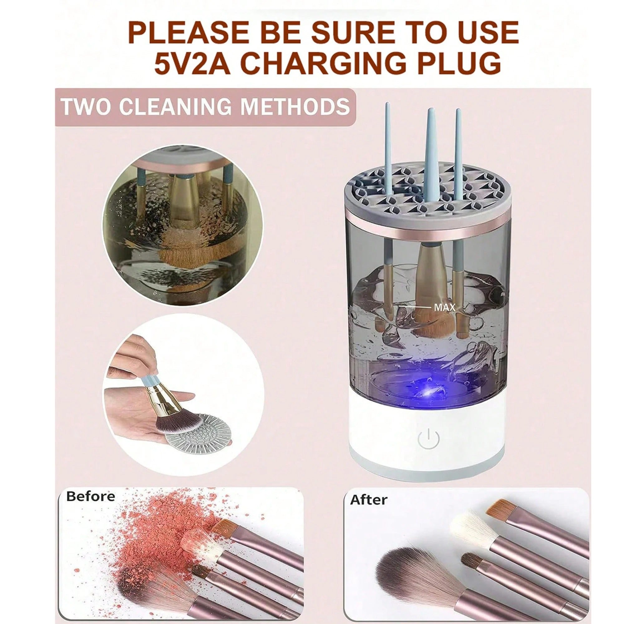 Automatic Makeup Brush Cleaner