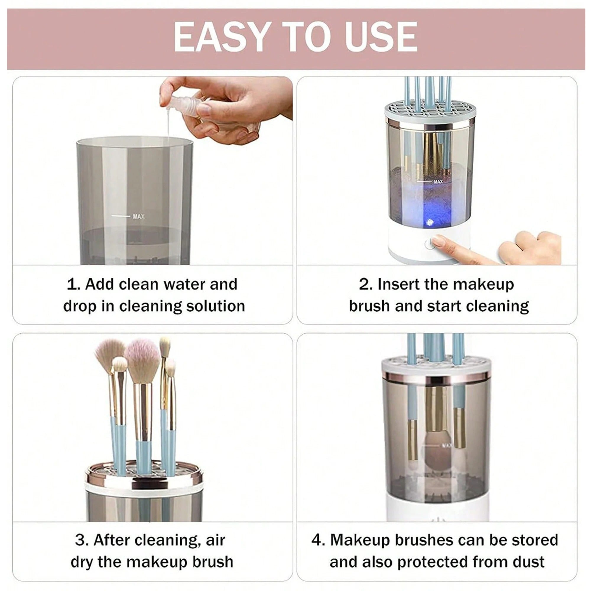 Automatic Makeup Brush Cleaner