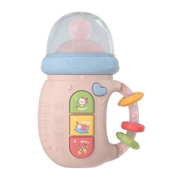 Baby Musical Feeding Bottle Pacifier Newborn Soft Teether Rattles Educational Toy Mobile Rattles Toys 0-12M Soothing Vocal Music