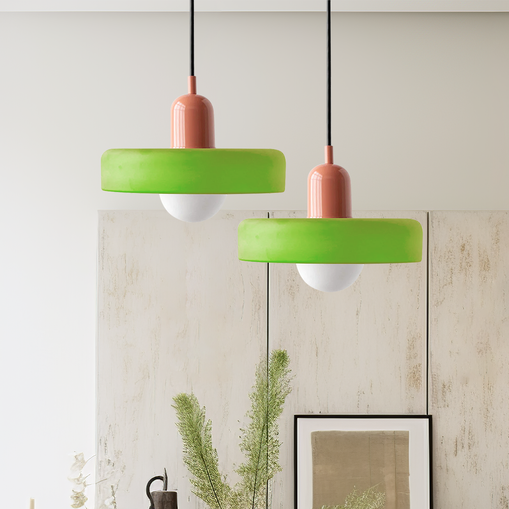 Bauhaus Pendant Light In Colored Glass