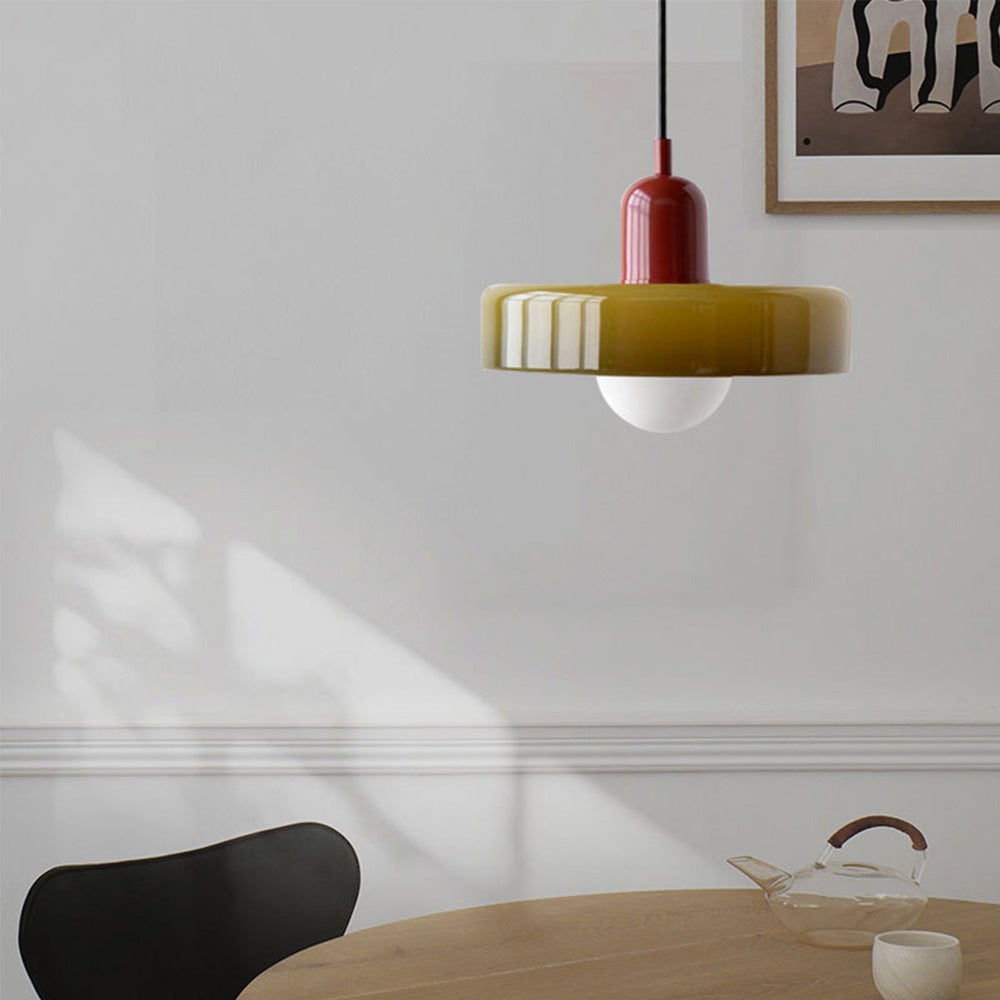 Bauhaus Pendant Light In Colored Glass