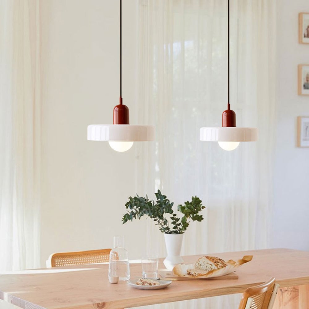 Bauhaus Pendant Light In Colored Glass