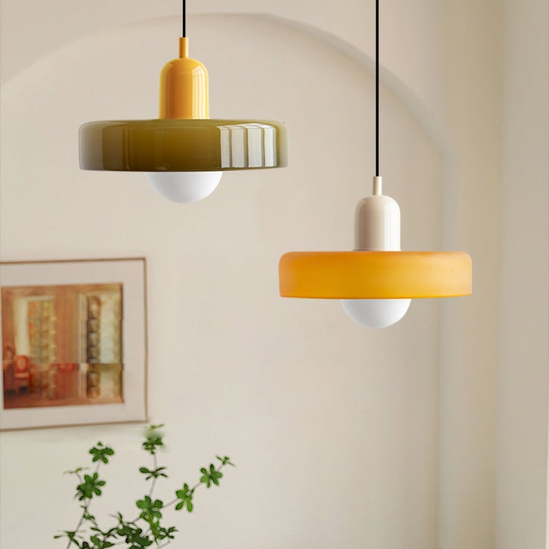 Bauhaus Pendant Light In Colored Glass