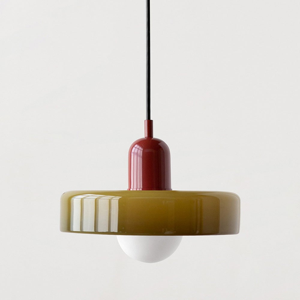 Bauhaus Pendant Light In Colored Glass