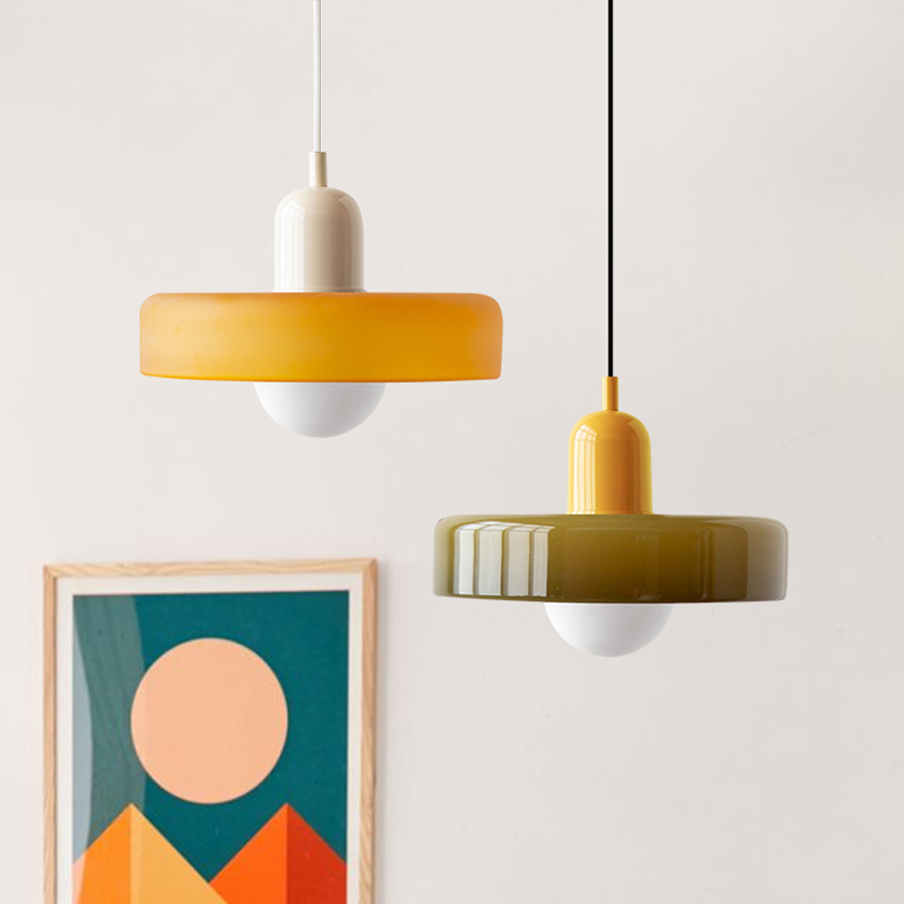 Bauhaus Pendant Light In Colored Glass