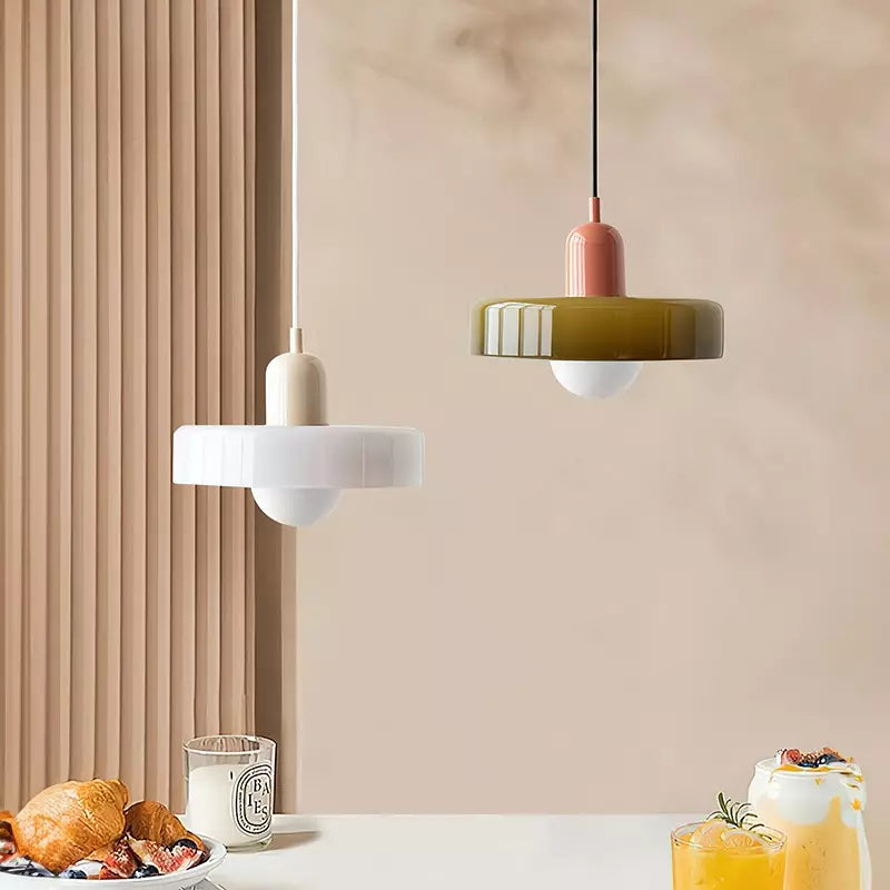 Bauhaus Pendant Light In Colored Glass