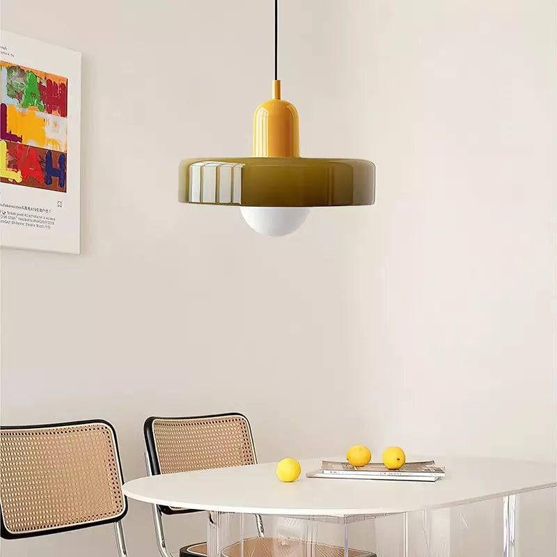 Bauhaus Pendant Light In Colored Glass