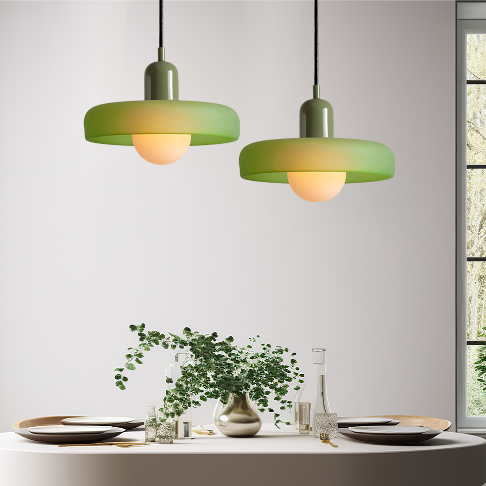 Bauhaus Pendant Light In Colored Glass