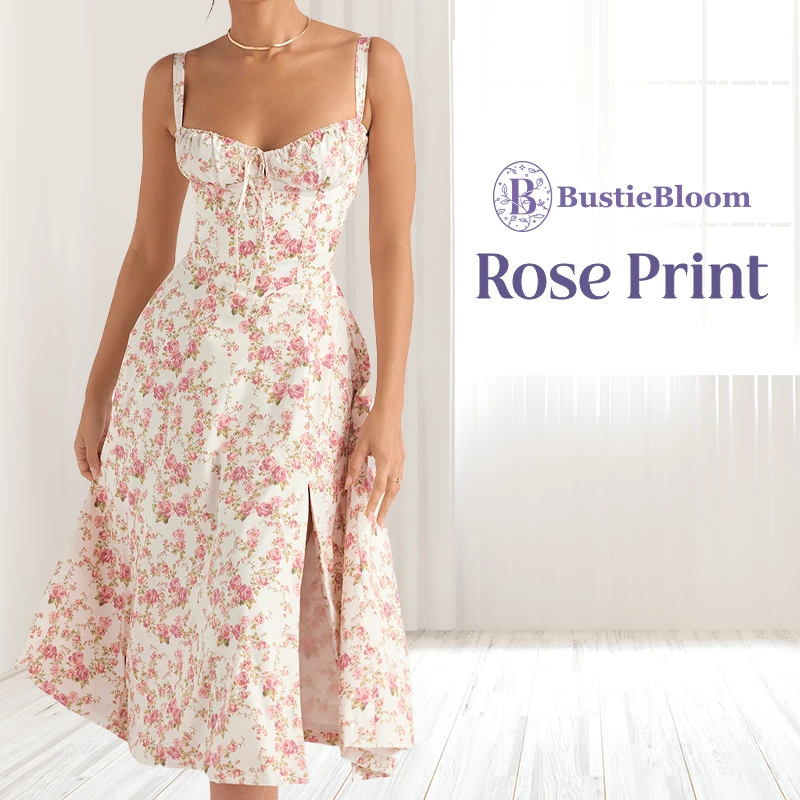 BustieBloom - LAST DAY SALE 75% OFF - Floral Print Bustier Sundress