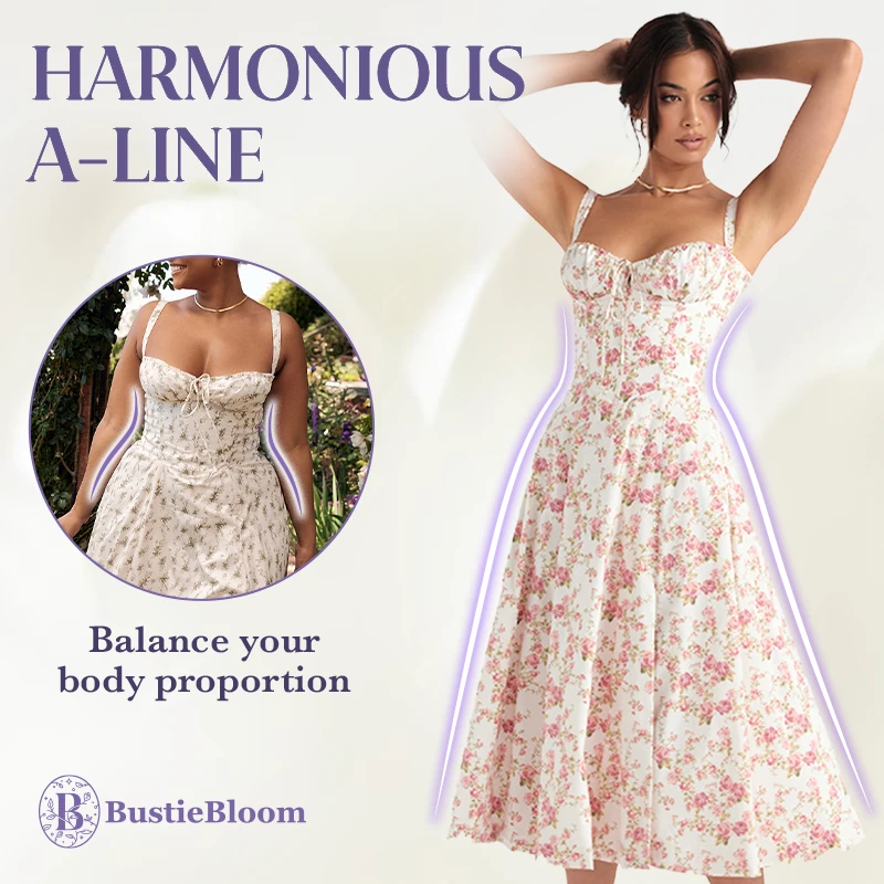 BustieBloom - LAST DAY SALE 75% OFF - Floral Print Bustier Sundress