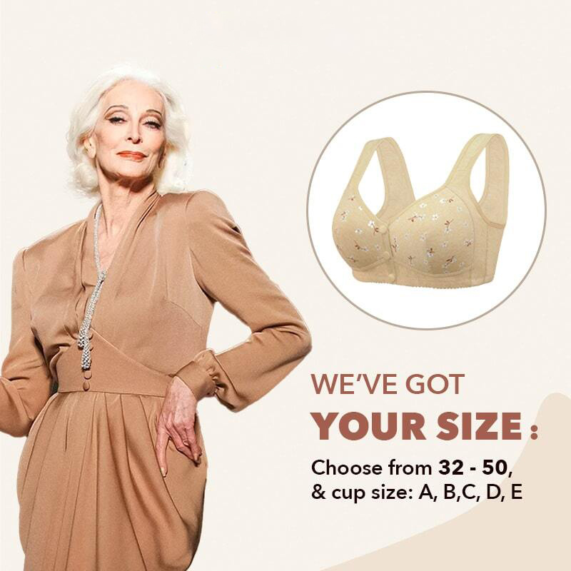 Designed for Senior - Comfortable & Convenient Front Button Bra