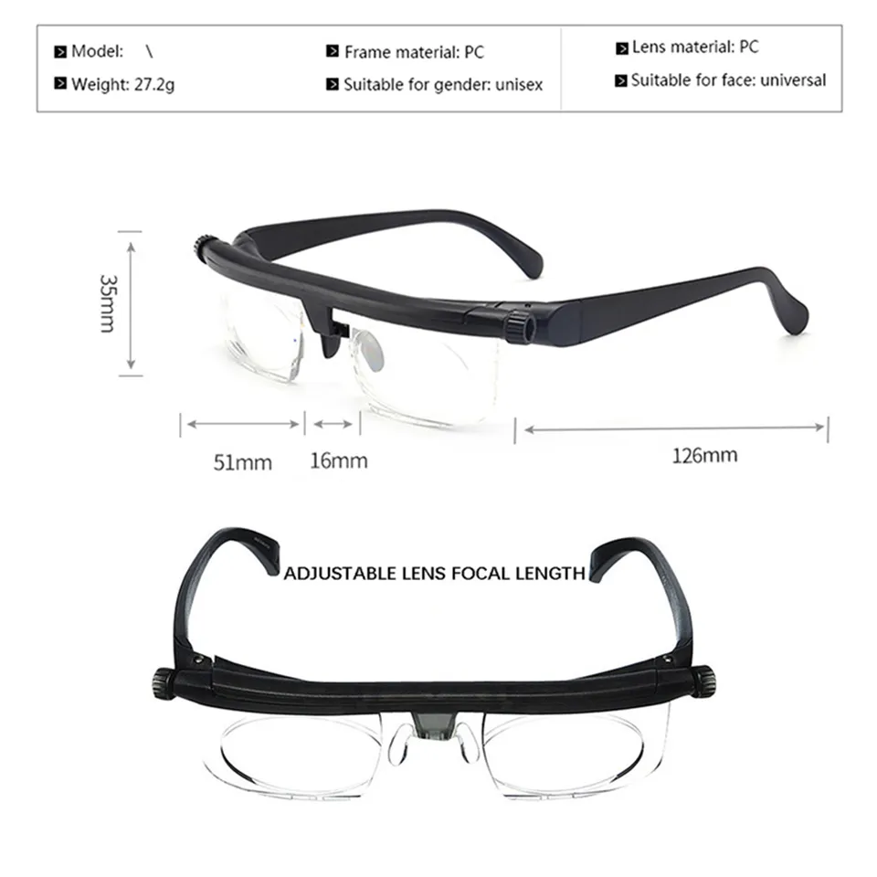 Eye Optics - Adjustable Focus Glasses 