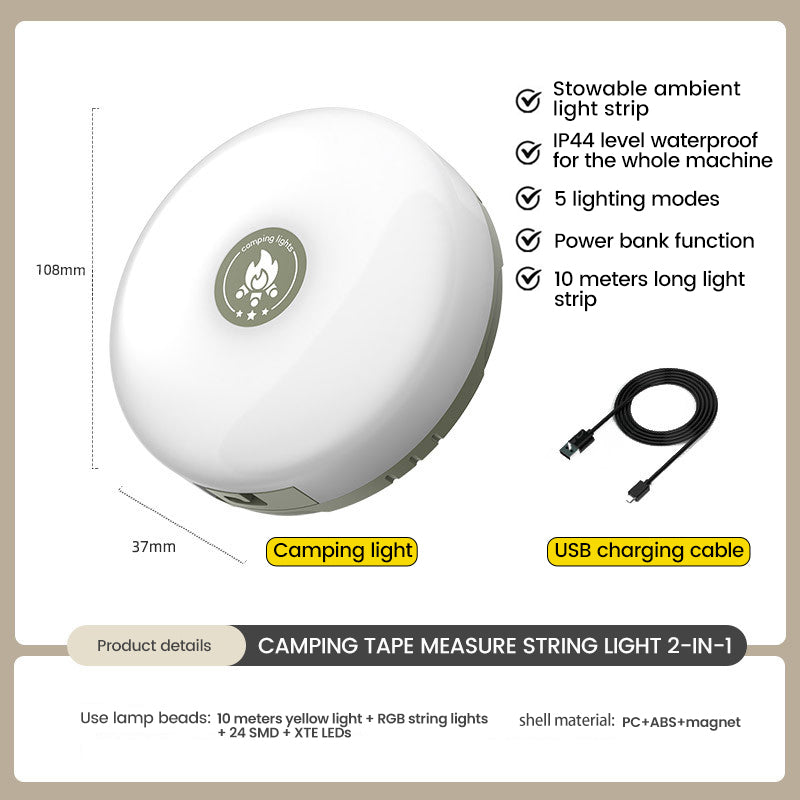 Outdoor Waterproof Portable Stowable String Light