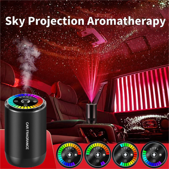 RGB starry sky top three-in-one car aromatherapy