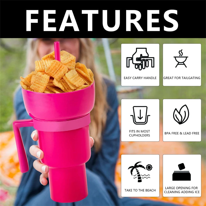 SnackWave Duo: Sip & Snack Genius Cup