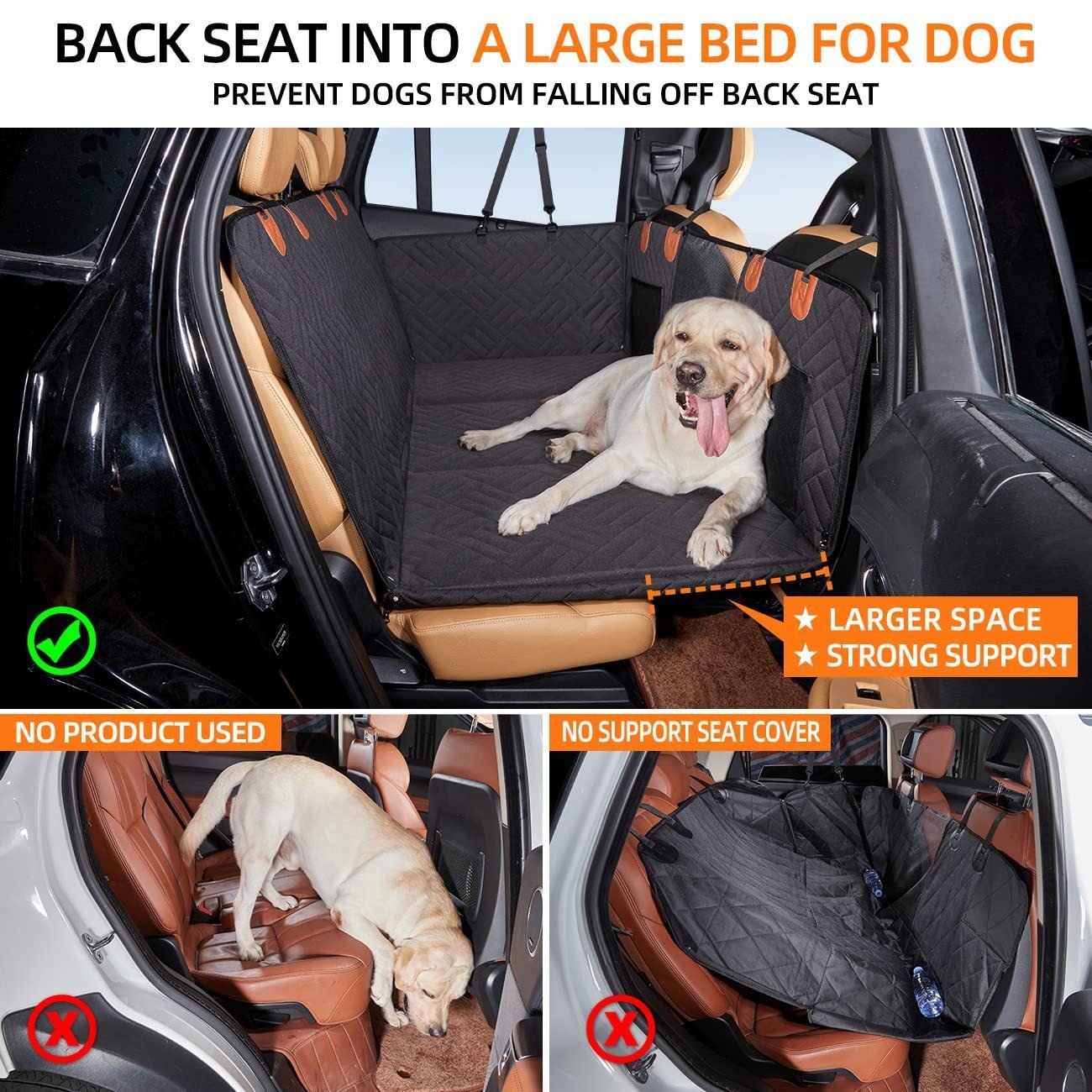 Solid Bottom - Waterproof Car Backseat Dog Mat