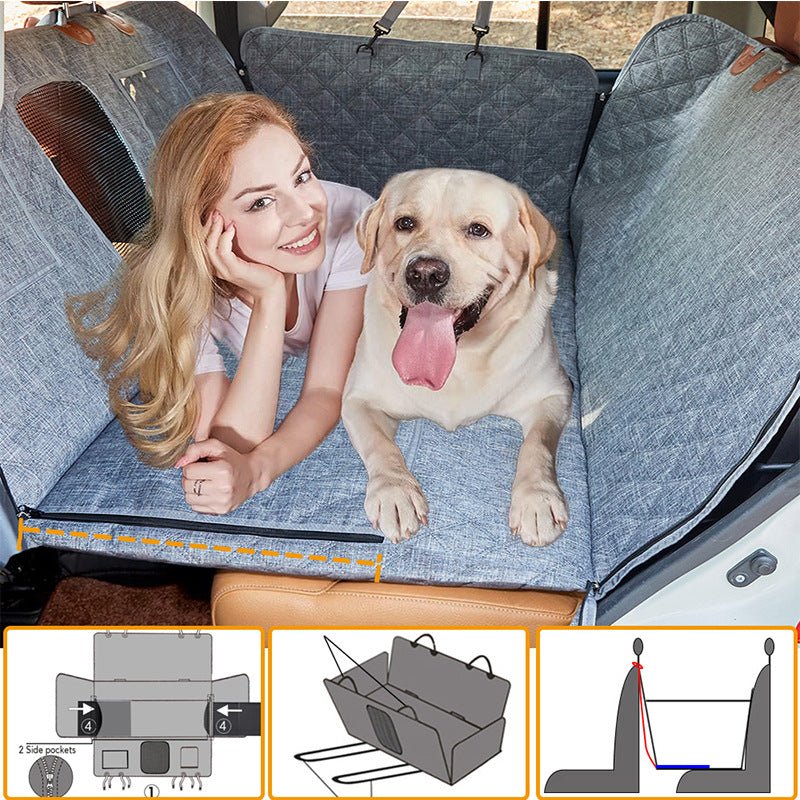 Solid Bottom - Waterproof Car Backseat Dog Mat