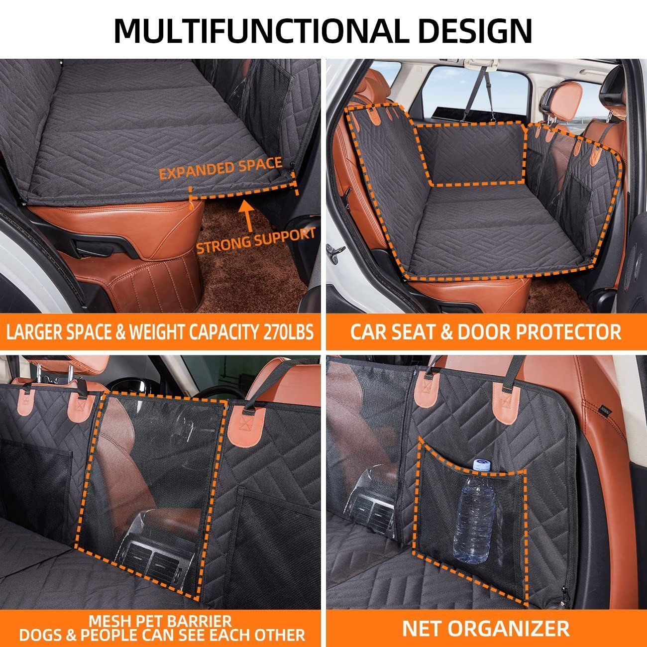 Solid Bottom - Waterproof Car Backseat Dog Mat