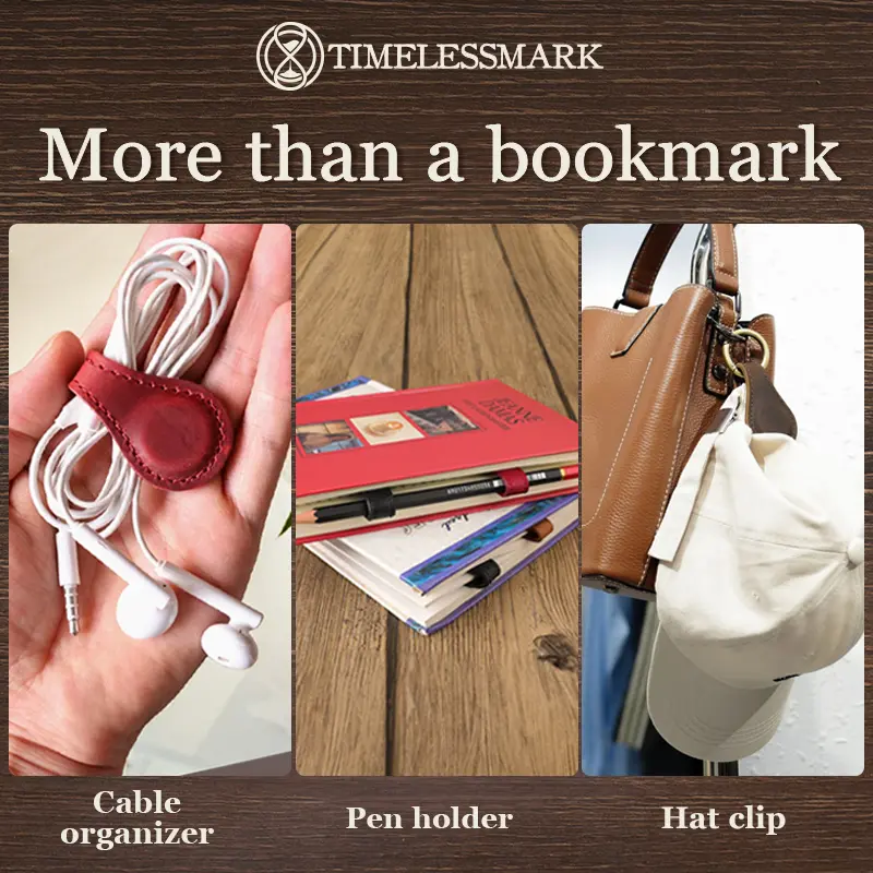 TimelessMark - Personalized Magnetic Leather Bookmark